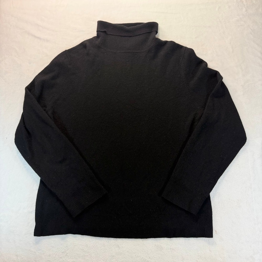 Apt. 9 Womens 100% Cashmere Turtleneck Sweater Black XL RN73277